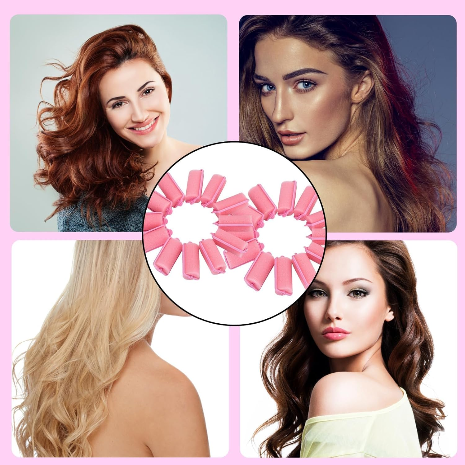 24Pcs Foam Hair Rollers, Sponge Hair Rollers Flexible Sleeping Curlers Soft Hairdressing Curlers, Curvy Wavy Hairstyle Curling Styling Tools Use for Long Short Ladies and Children image number 5