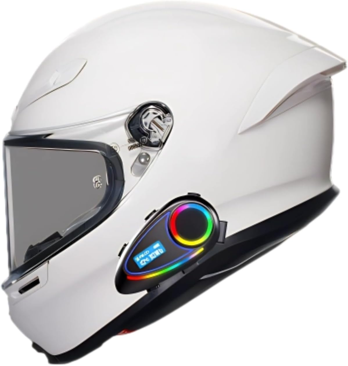 Diyeeni Motorcycle Helmet Bluetooth Headset, IP65 Waterproof Wireless Helmet Headphone with Noise Cancellation, Helmet Intercom Communication System, LCD Screen, FM Radio, EQ Settings image number 3