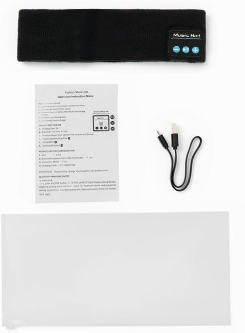 Frafuo Music Bluetooth Headband Headphones- Noise Cancelling Headphones for Sleeping Headphones-Running Headphones Sport,Sleep Headphones Wireless Bluetooth (Grey) image number 2