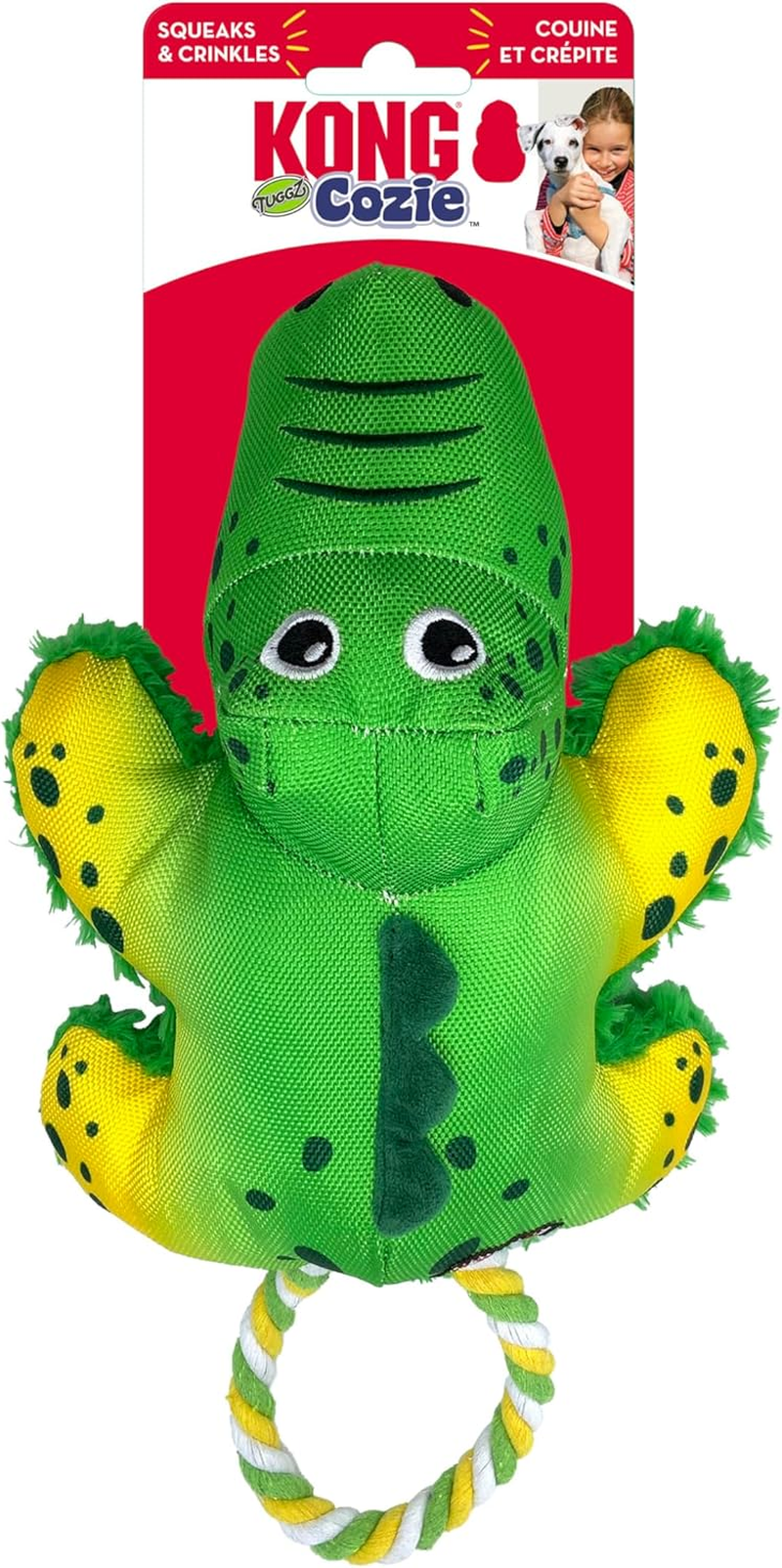 KONG Cozie Tuggz Alligator - Plush Dog Toy - for Small/Medium Dogs image number 1