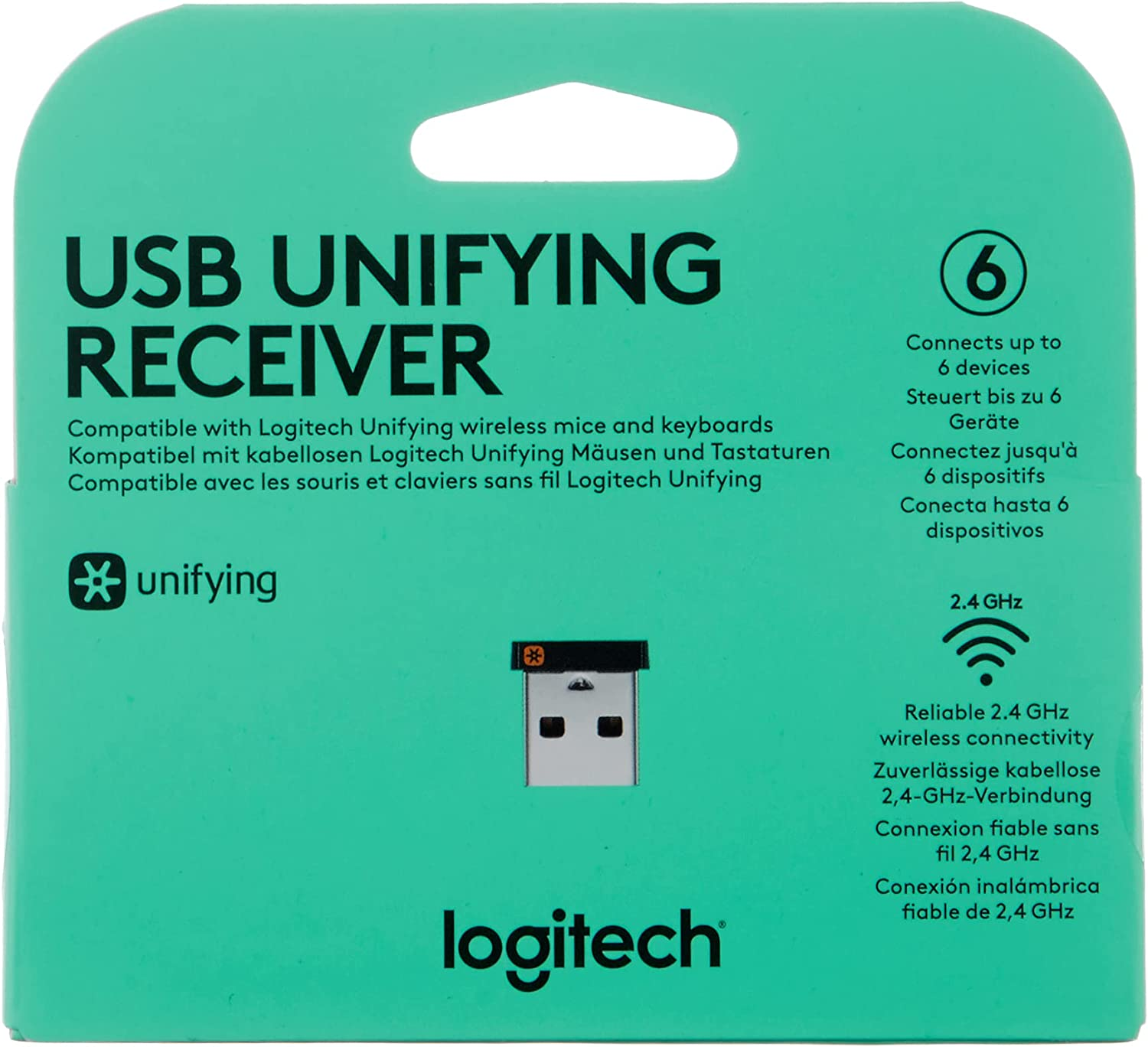 Logitech USB Unifying Receiver - Black image number 4