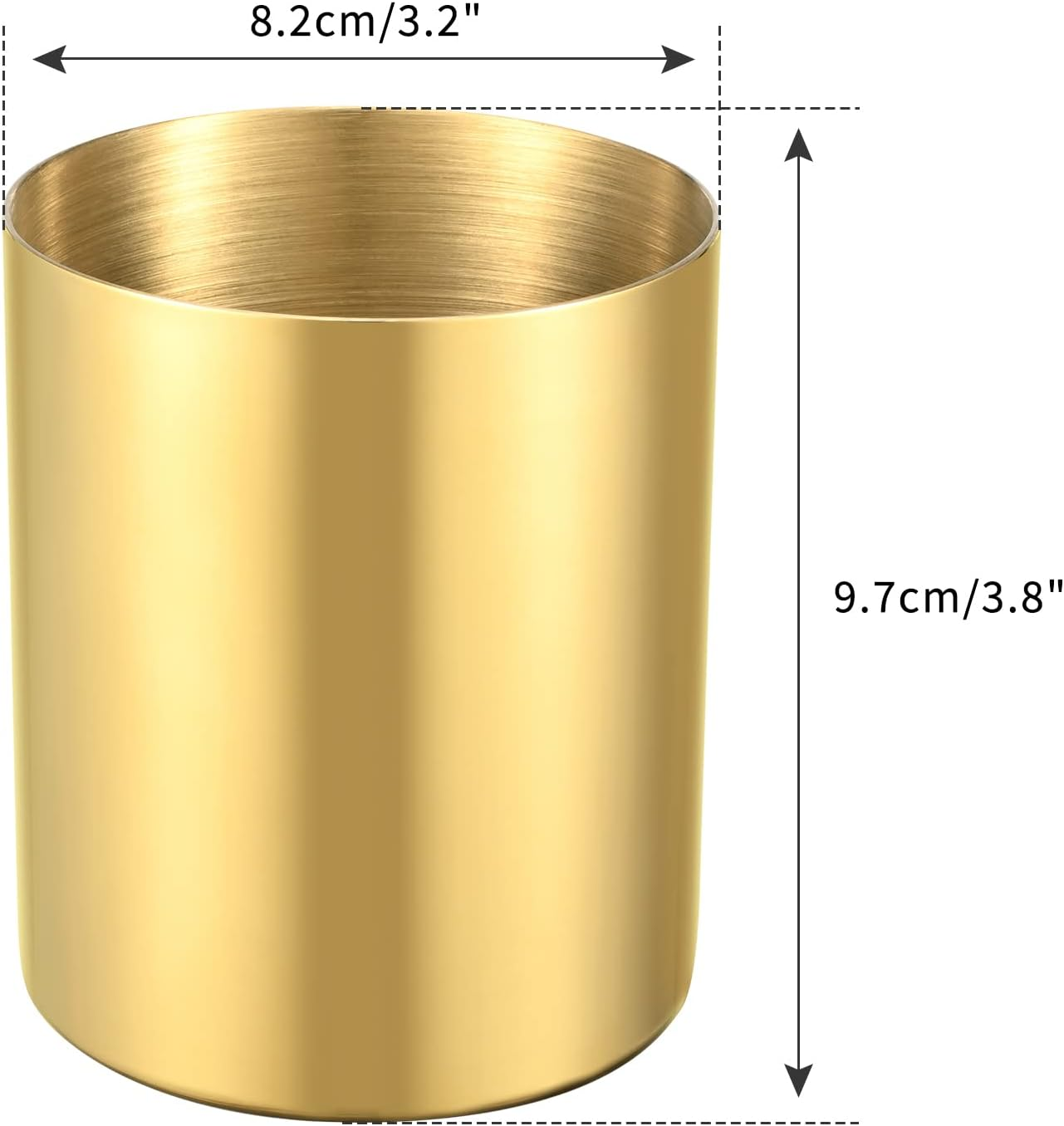 Gold Pen Holder for Desk, 304 Stainless Steel Pen Holder, Vases, Flower Pot, Makeup Brush Holder, Desk Accessories, Stationery Organizer image number 2