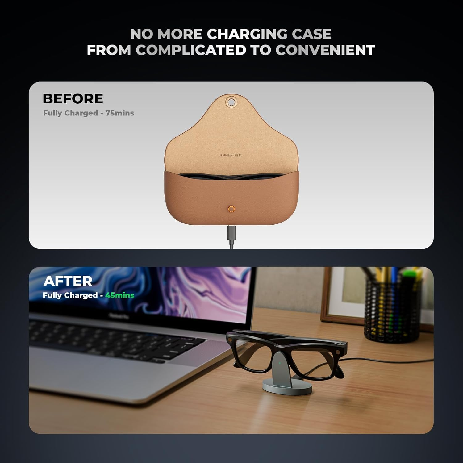 Steinwhale Charging Dock for Rayban Meta 2 Glasses (Grey) image number 3