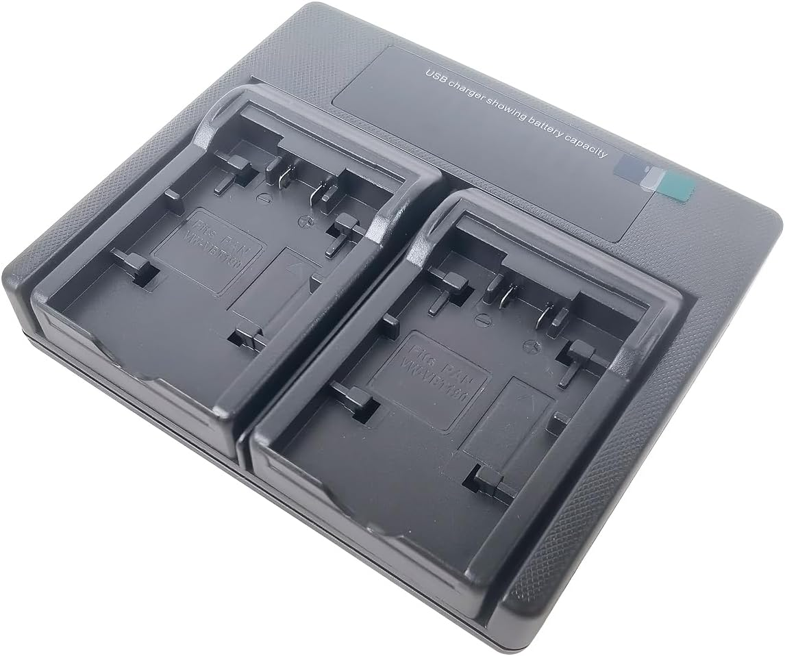 USB Dual Battery Charger for Panasonic VW-VBT190 VW-VBT380 VW-VBY100E VW-VBK180 VW-VBK360 VW-BC10E VW-VBL090 HC-V110 HC-V520 HC-V720 Series Camera image number 2