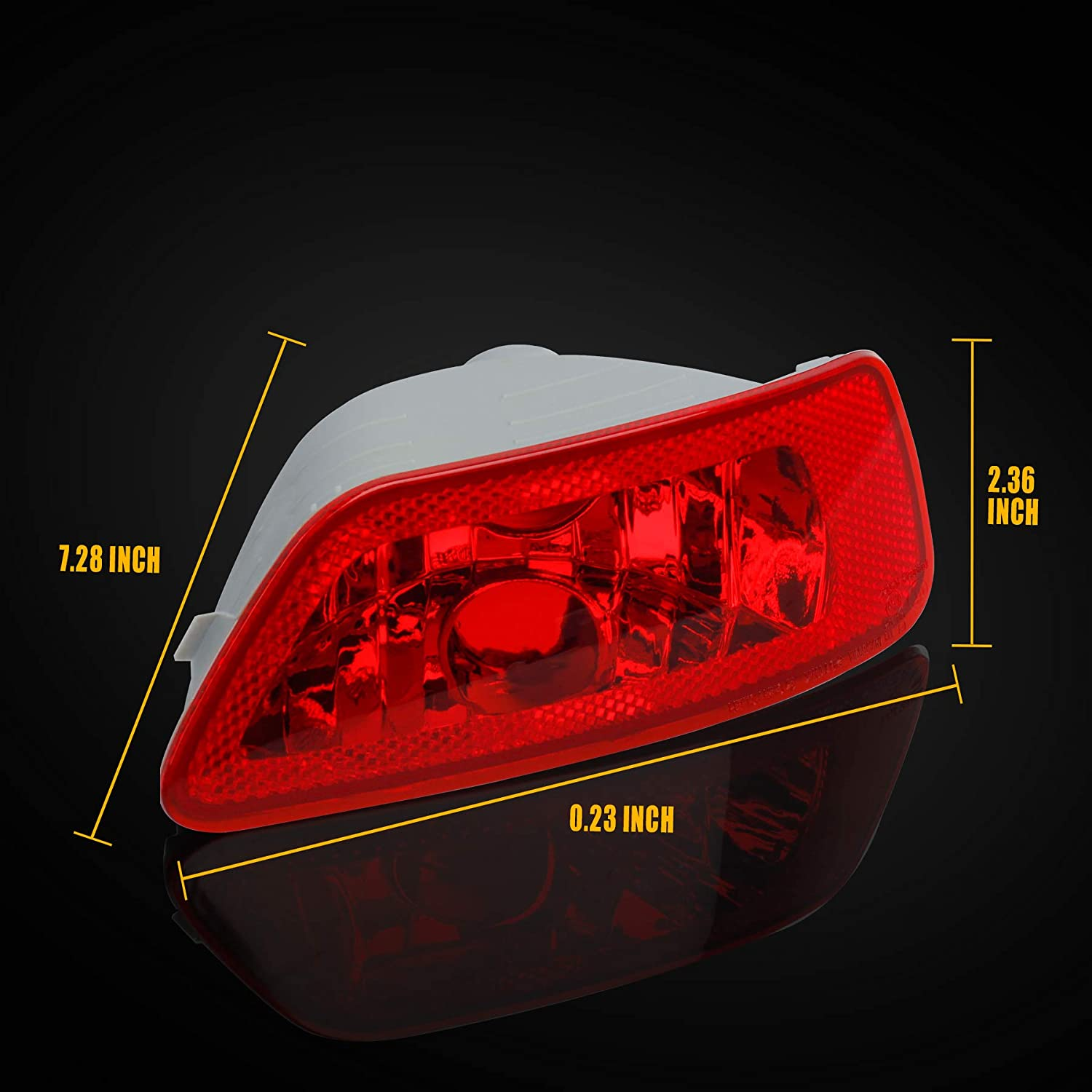 HERCOO Bumper Reflector Lights Lens Rear Right Fog Lamp Cover Compatible with Jeep Compass Grand Cherokee 2011 to 2017, Dodge Journey 2012 to 2018, Pack of 2 image number 2