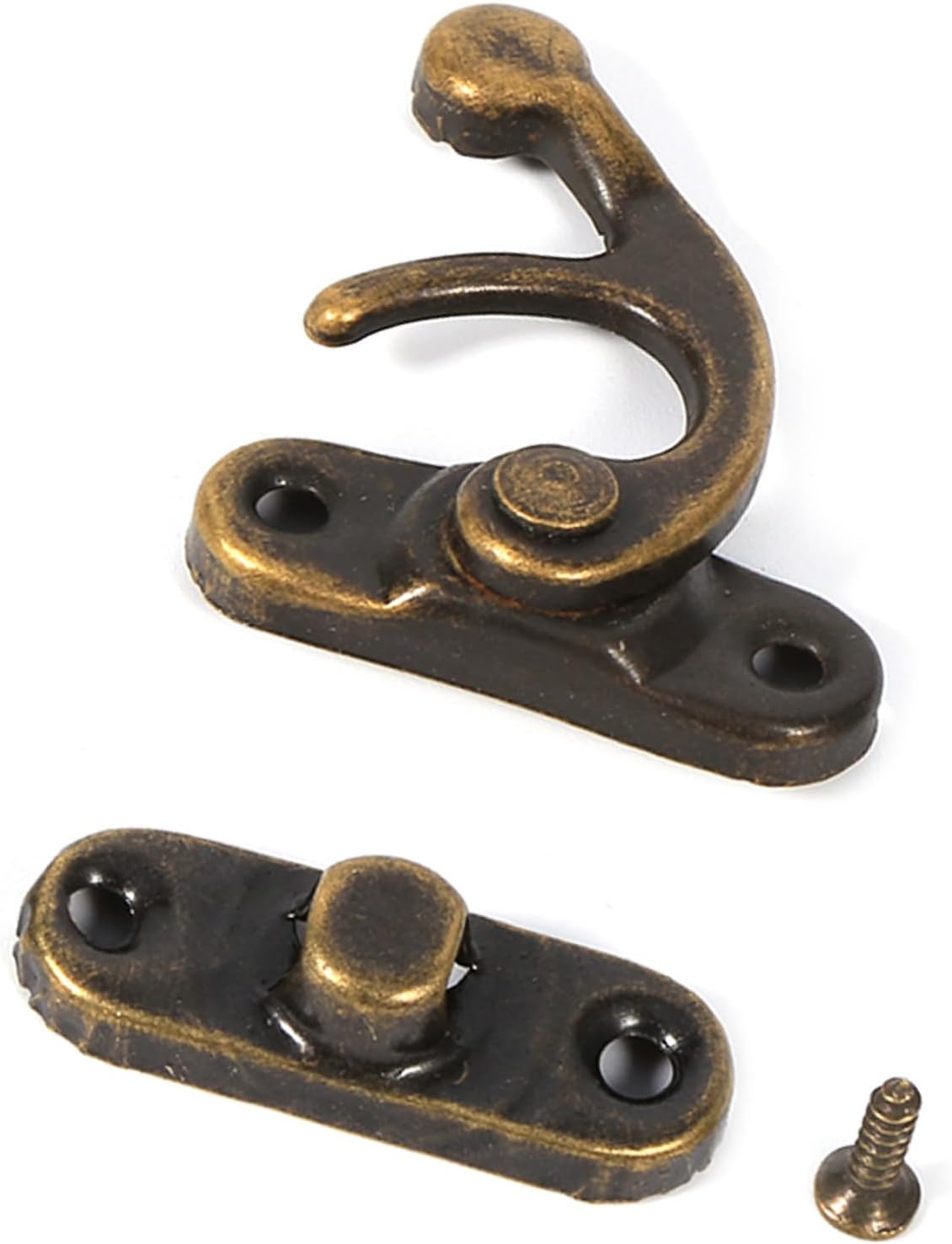 Hook for Jewelry Box 12X Antique Decorative Jewelry Wooden Box Hasp Hook with Screws Hasp (Left) image number 3