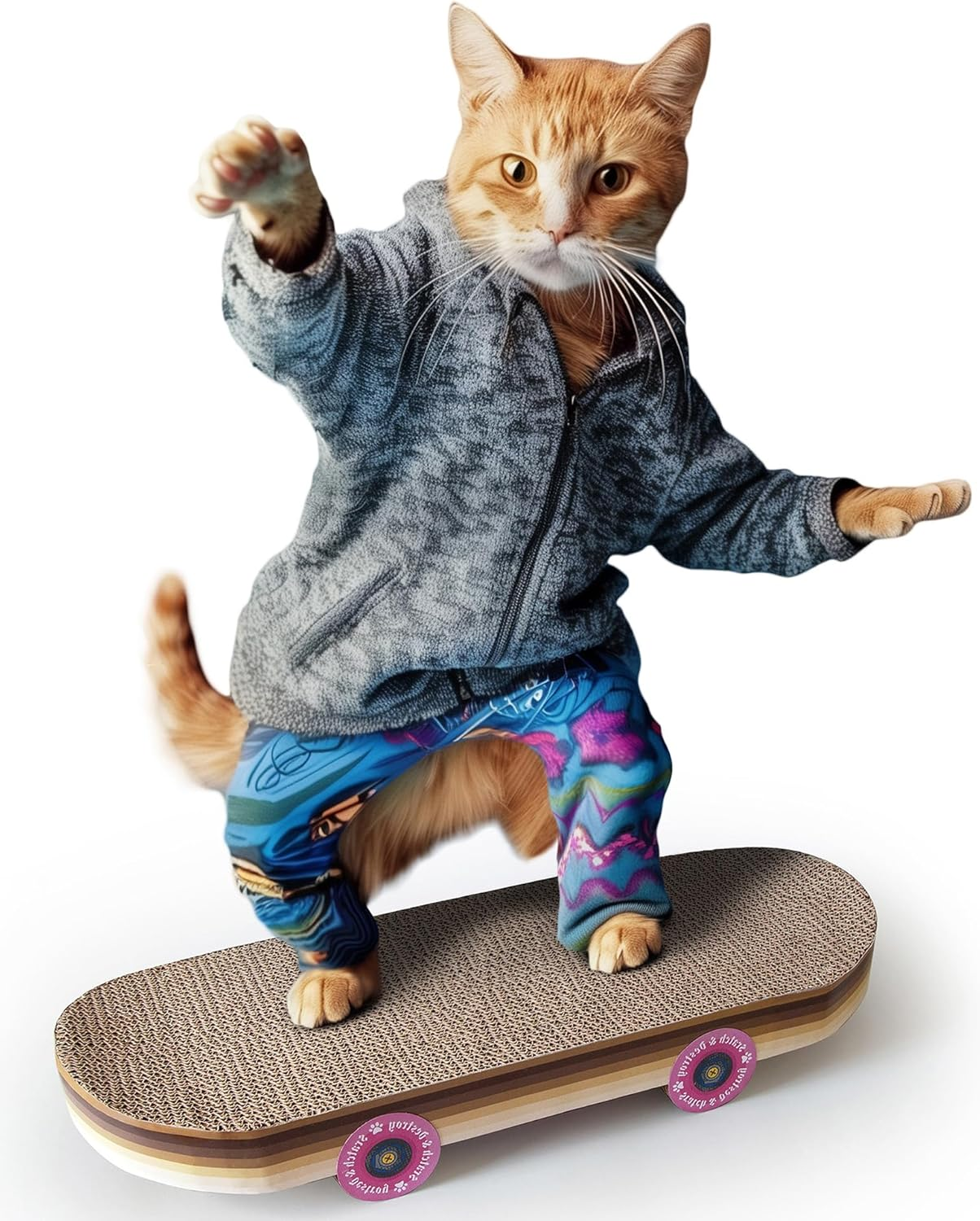 Suck UK Scratching Board Cat Skateboard, 0.6 Kg image number 4