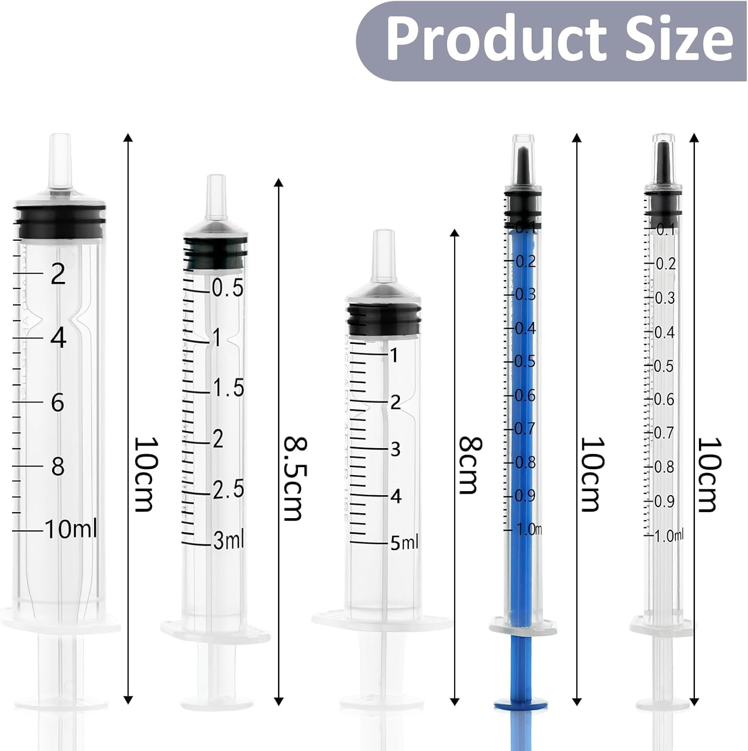 20 Pack 5Ml Syringe without Needle for Liquid Measurement Tools Individually Sealed Package for Scientific Labs,Feeding Small Animals,Watering,Dispensing,Applicator (5Ml, 20Pcs)