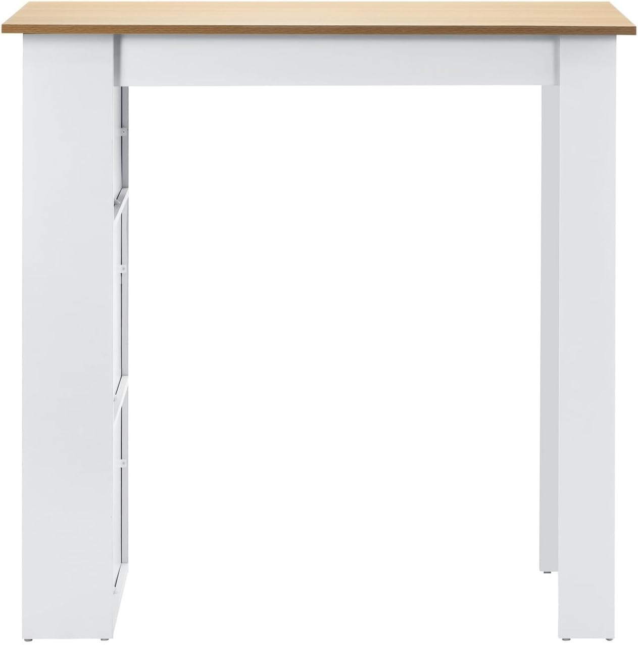 Oikiture Dining Table Wooden Bar Table with Storage 102 X 50 X 103.5Cm image number 1