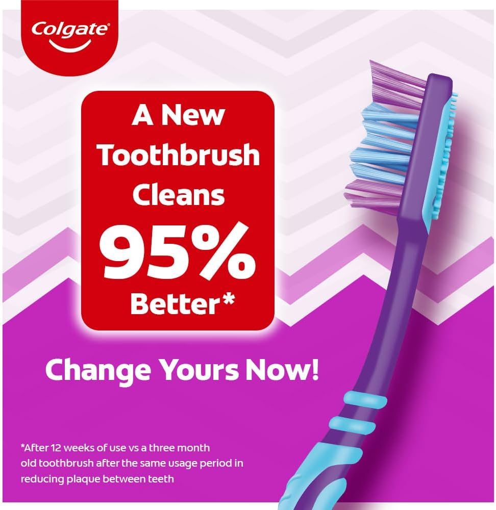 Colgate Zigzag Toothbrush for Deep Inter Dental Clean with Multi Angle Zig Zag Bristles (Medium, Pack of 6) image number 5