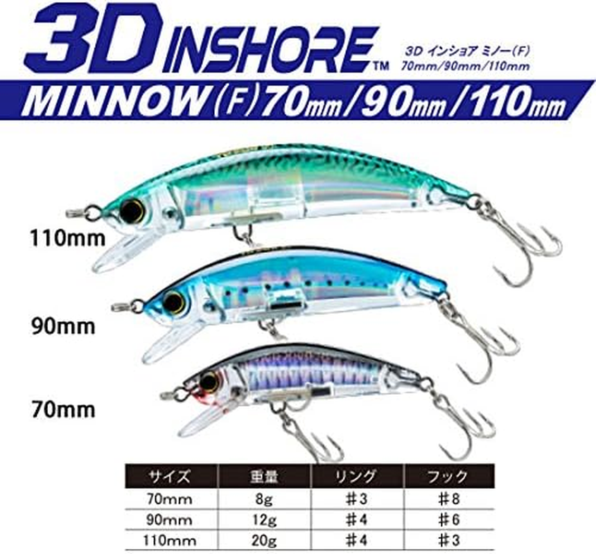 Yo-Zuri 3D Inshore Minnow (F) 90Mm 3-1/2" Ayu Floating Lure image number 4