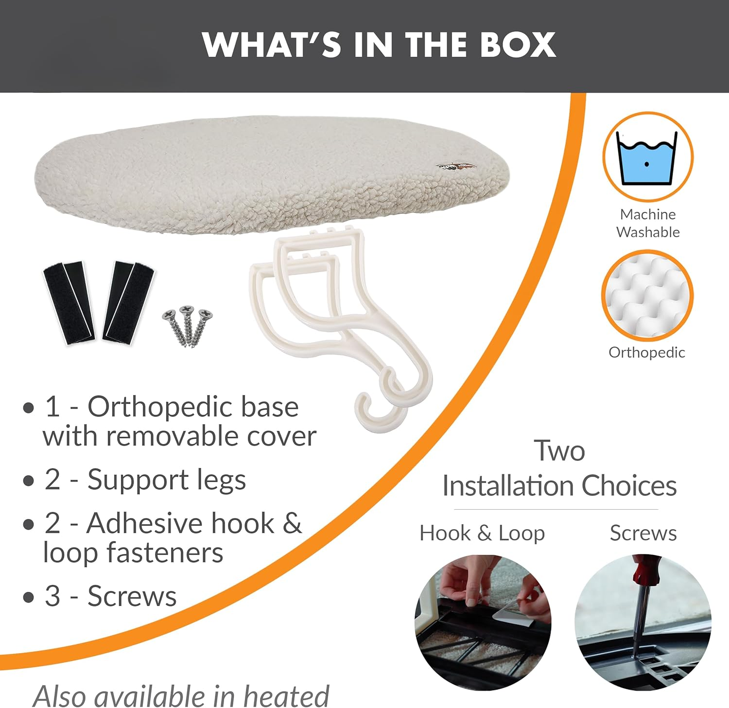 K&H Pet Products Kitty Sill Cat Window Hammock Perch (Heated or Unheated) Unheated Soft Fleece 14 X 24 Inches image number 5