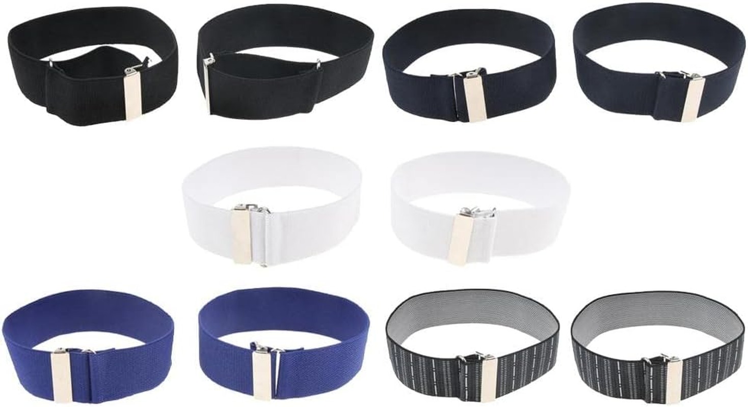 Dolity Adjustable Elastic Shirt Sleeves Garter Holder Sock Stocking Garter for Men - White, as Described image number 2