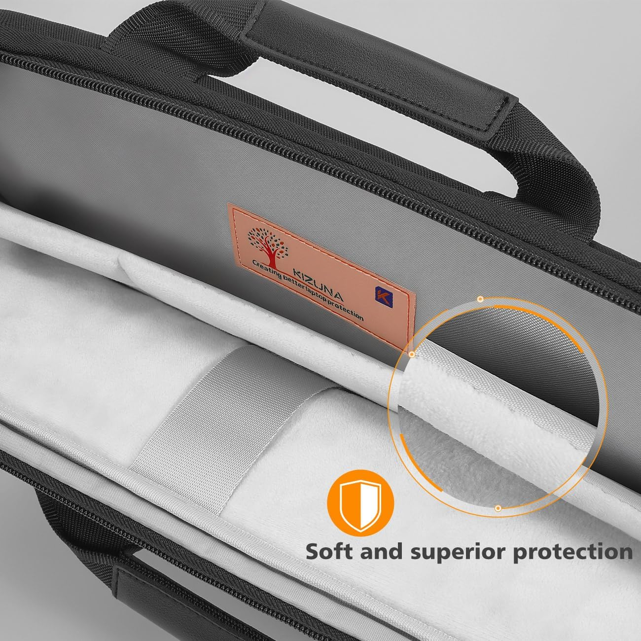 KIZUNA Laptop Bag Case 15.6 Inch Computer Shoulder Sleeve for Macbook Air 15 M2/Macbook Pro M1 M2 Max/16" Lenovo Legion Slim 5I Gen 8/16" Ideapad Slim 5/Gaming 3I/Hp Envy X360 15/Dell, Black image number 6