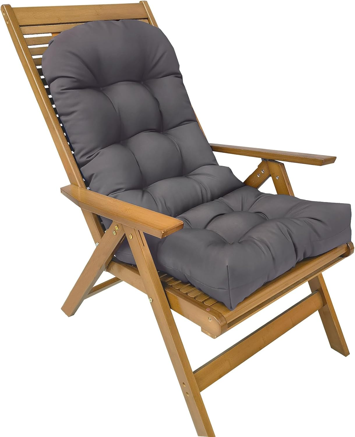 Gollense Adirondack Chair Cushion Rocking Chair Cushions High Back Patio Chair Pad for Indoor/Outdoor Water-Resistant Lounge Chair Replacement Seat Pillow with Ties for Garden Furniture (Dark Grey)