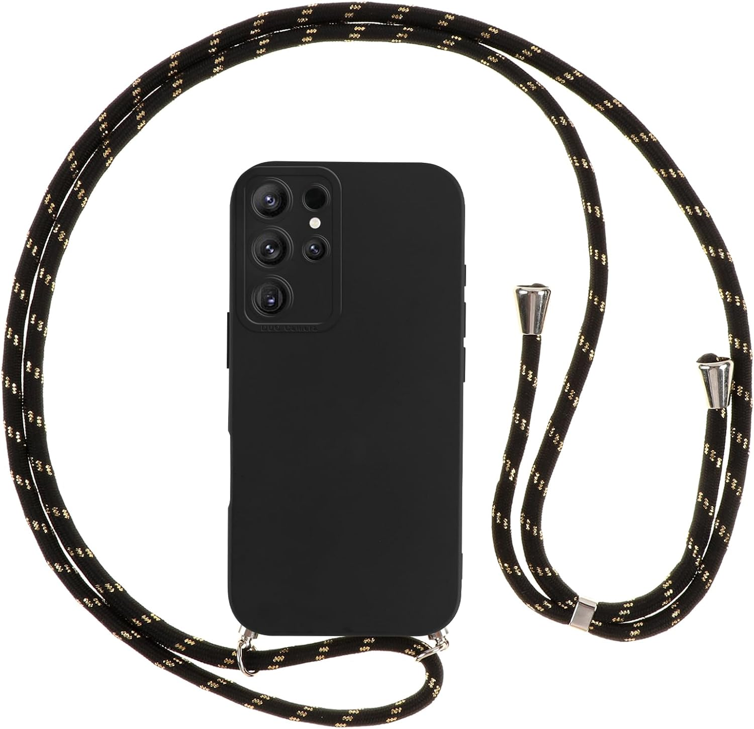 Vauki Mobile Phone Strap Case for Samsung Galaxy S25 Ultra with Strap, Mobile Phone Case with Cord, Soft Silicone TPU Shockproof Bumper with Chain for Hanging for Samsung S25 Ultra, Lanyard Black image number 7