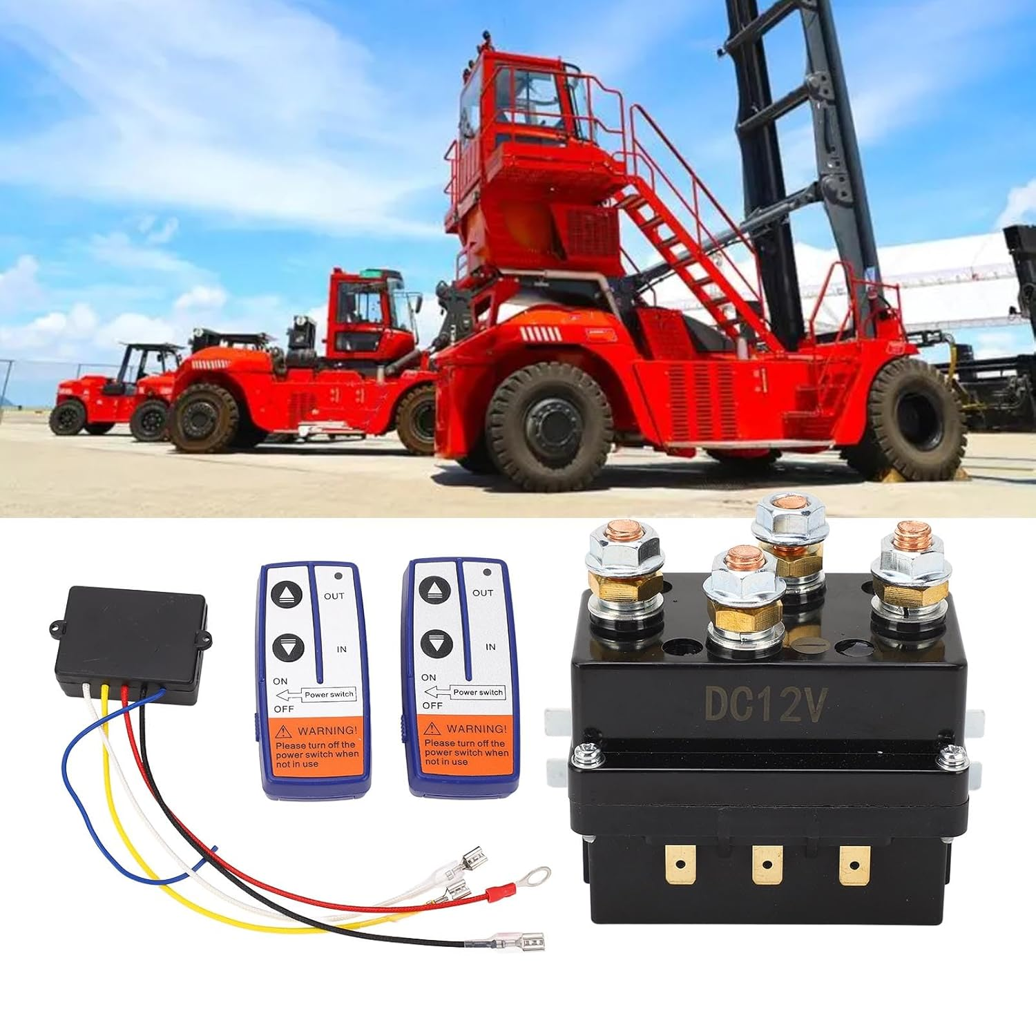 12V 500A Winch Solenoid Relay Contactor + 2Pcs Wireless Winch Remote Control Kit for Truck ATV SUV, Easy to Install image number 6