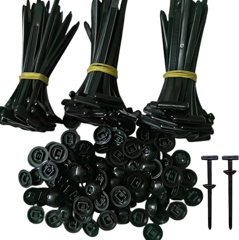 120 Pieces Cable Tie Buckle Set, Uv-Resistant Nylon, Self-Locking Wire Holders, Nylon Universal Cable Tie Buckle, Universal Push Mount Zip Tie Holders,Plastic Cable Ties Tool Fasteners Car Body