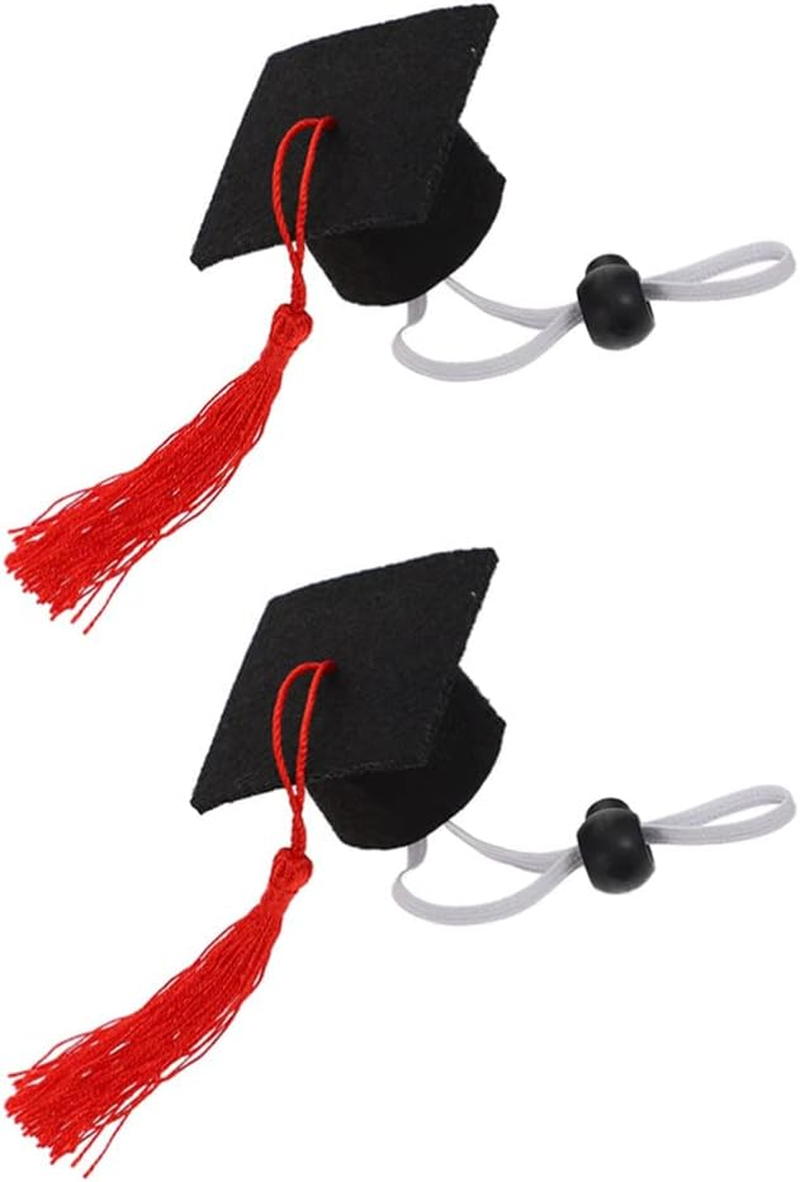 2Pcs Set Elastic Doctorial Hat Cap and Gown 2023 Party Supplies Cat Graduation Costume Miniature Dogs Doctoral Hats Cat Hat Doll Party Dog Clothing B04 Shawl Felt Cloth Chic