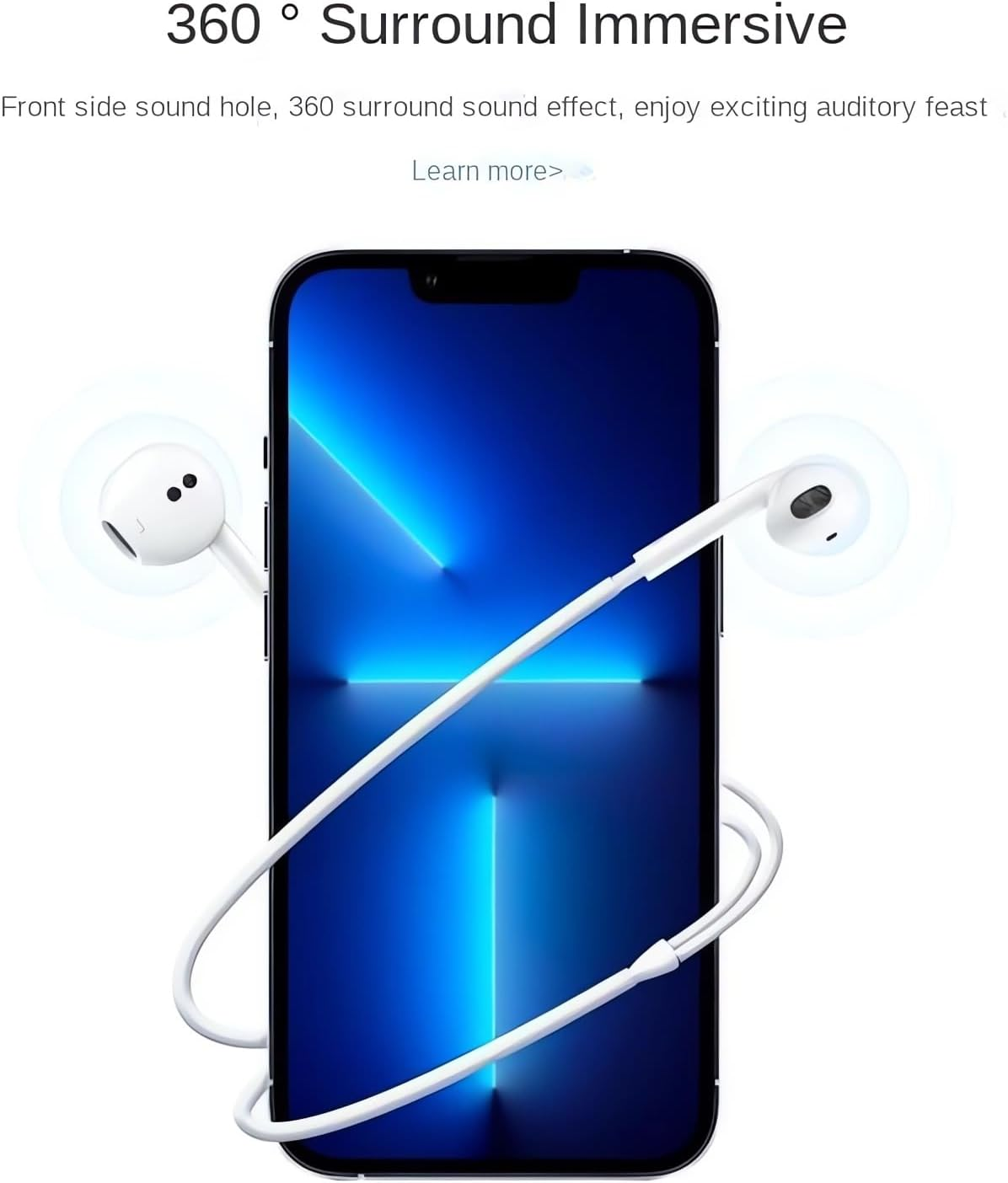 In-Ear Earphones Suitable for Iphone14/13/12/11/7/8 plus XS Fast Charging Interface, Wired Ear Buds for Iphone with Built-In Remote to Control Music, Phone Calls, and Volume image number 4