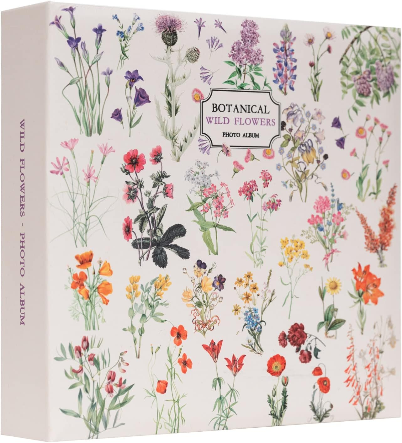 Kokonote Botanical Wild Flowers Photo Album | 6X4 Photo Album - 10X15 Cm | Family Photo Album 200 Pockets | Friend Gifts | Photo Books for Memories | Photo Album Slip In