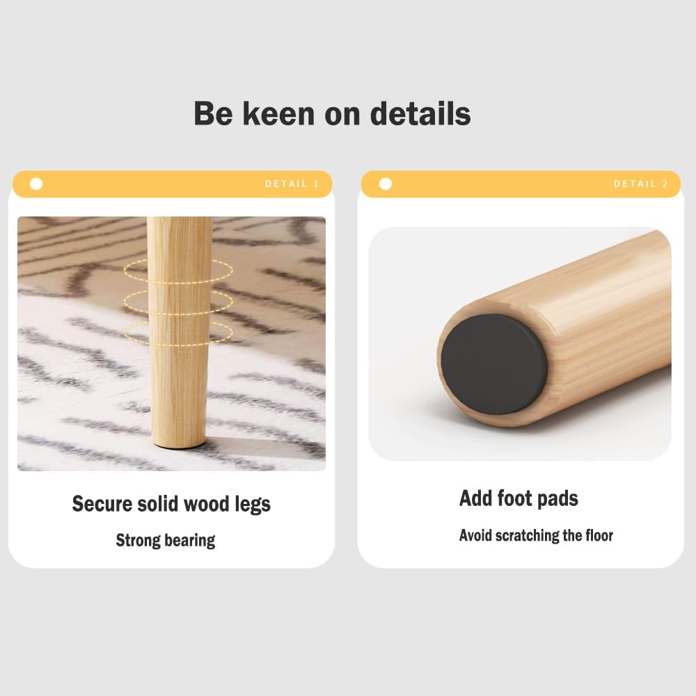 Fohouse Nesting Coffee Table Set of 2, Nesting Tables Set Coffee Tables End Tables Living Room Stacking Side Wooden Tables, Bedroom Apartment Modern Industrial Simple Nightstand (B) image number 6