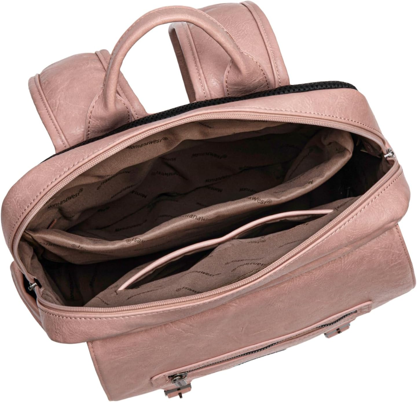 Montana West Laptop Backpack Purse for Women Men Unisex Vintage Backpack Casual Daypack Travel Work with USB Charging Port - 15.6-In Brown image number 5