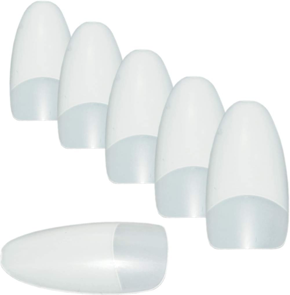 100 Natural Oval Nail Tips with Overlap