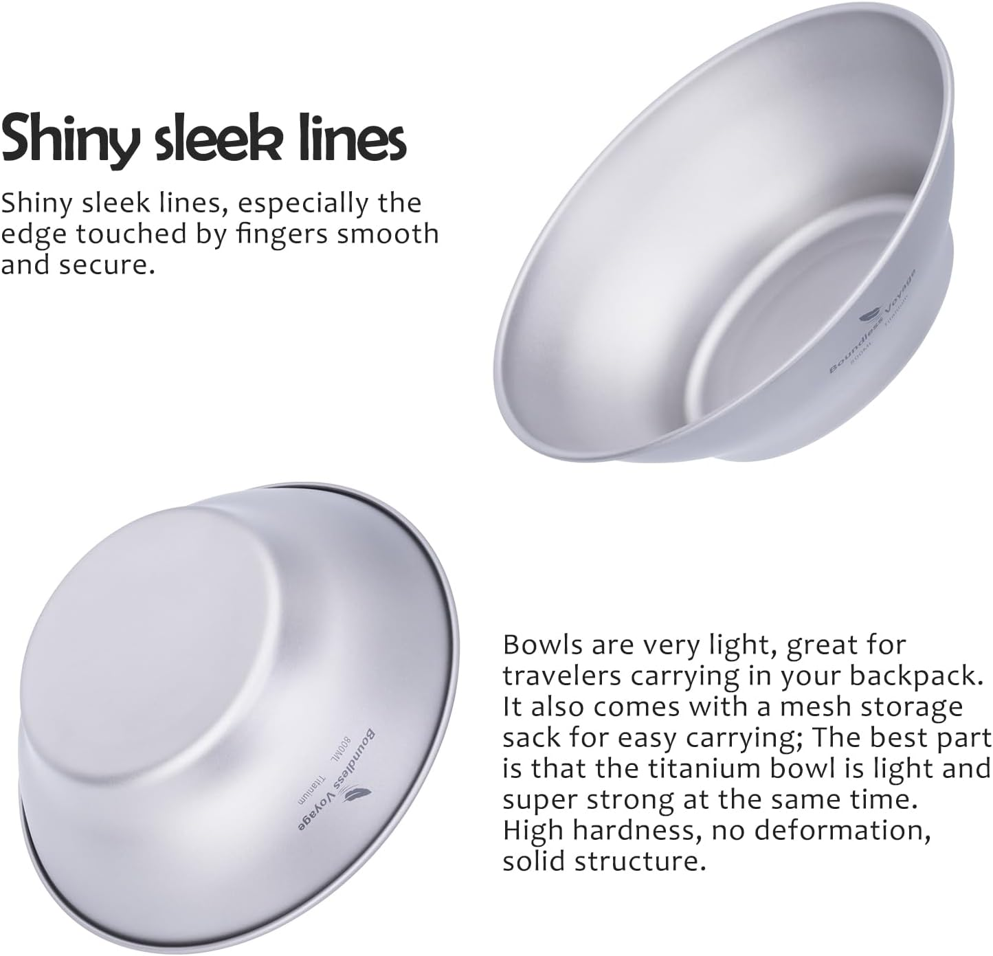 Boundless Voyage Ti15165B Titanium Plate Plate Outdoor Camping Tableware Outdoor Bowl Titanium Tableware and Utensils Measuring Kit for Camping Backpack image number 4