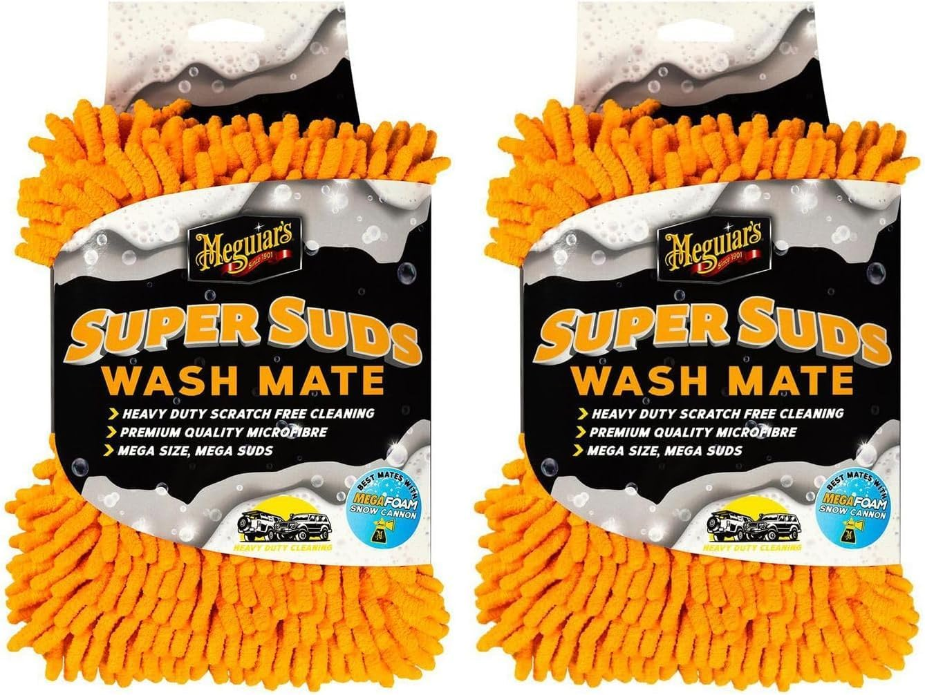 Meguiar'S Super Suds Wash Mate - Super Soapy Suds - Sponge for Washing Car - Removes Dirt and Grime on Paint, Glass, Plastic and Chrome - Professional Grade Microfibre Sponge for Car Washing image number 3