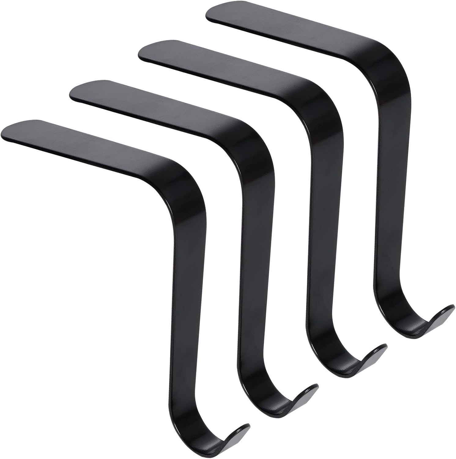 Christmas Stocking Holders Metal Stocking Hangers Non-Slip Christmas Stocking Hooks for Fireplace Mantle (Silver)