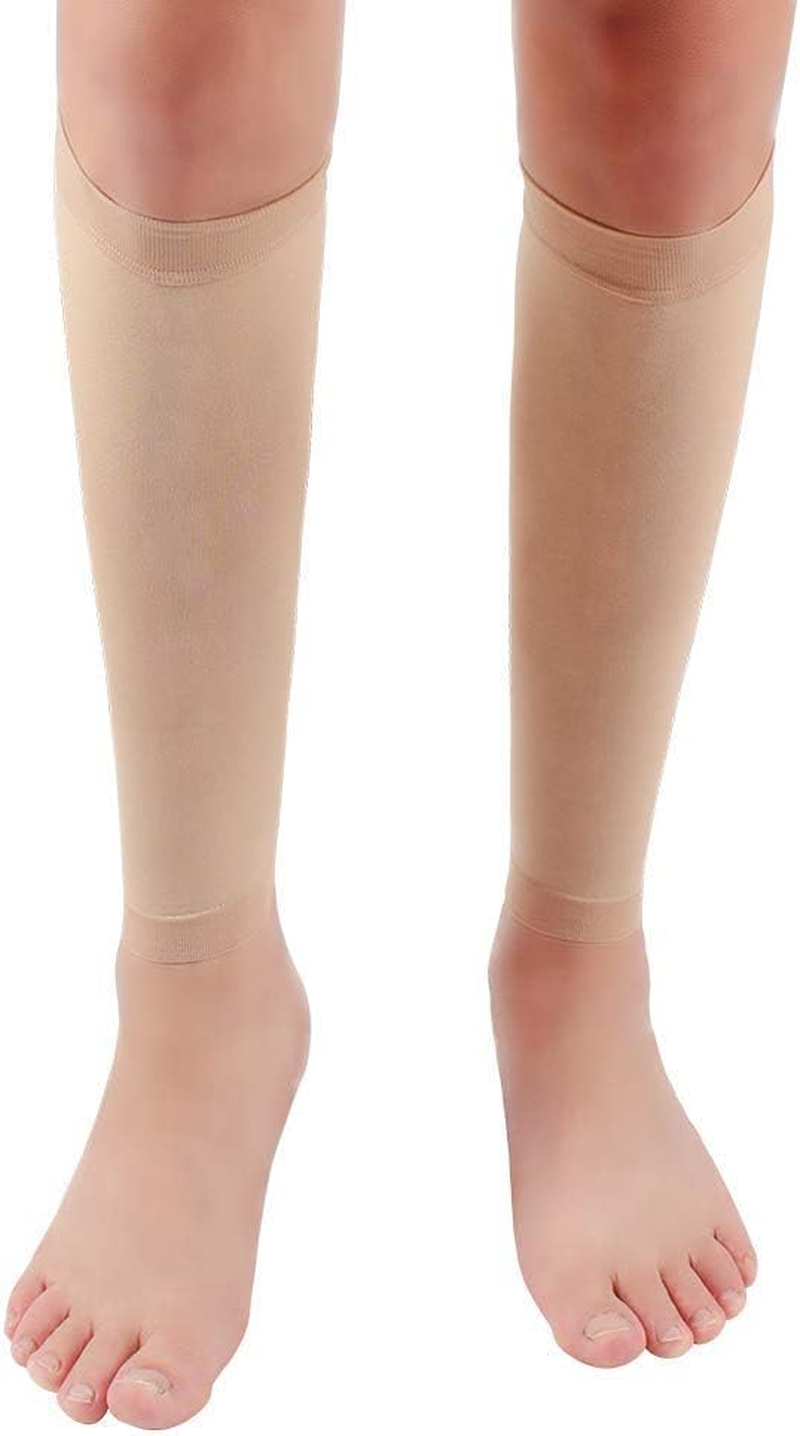 Women'S Footless Compression Socks 2 Pairs Medical Calf Compression Sleeve for Swelling, Shin Splint, Varicose Veins, Edema, Nurses & Maternity (2 Pairs) image number 4