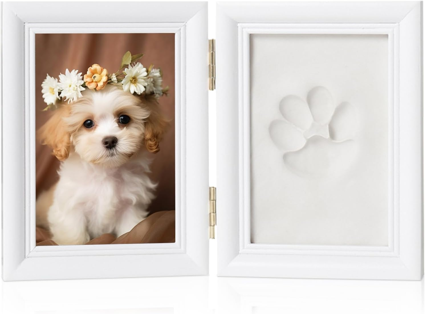 Sporgo Paw Print Set Dog Cat: 3D Picture Frame with Photo and Paw Prints, Paw Print Set with Stand, Wooden Picture Frame for Dogs or Cat Owners image number 2