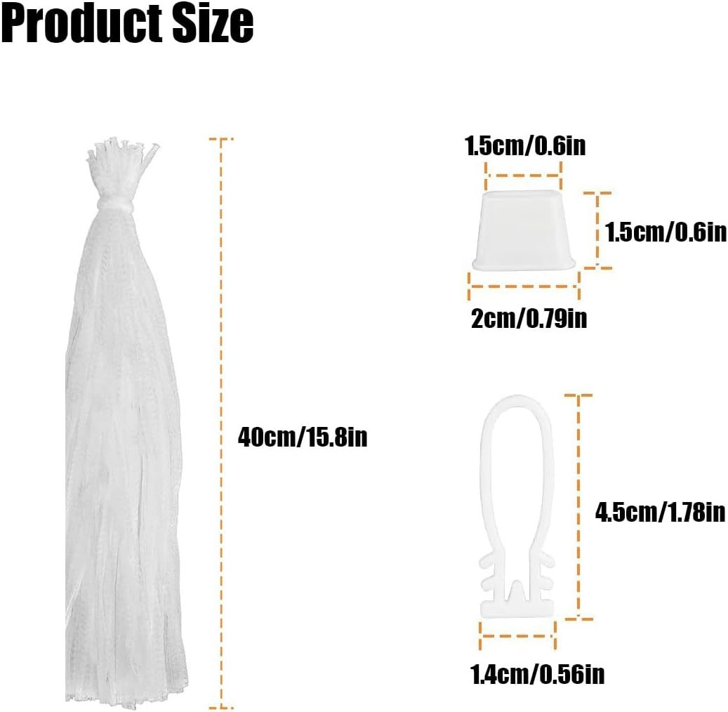 Fruit and Vegetable Mesh Bag 50Pcs, Reusable Produce Bags with Closure, Plastic Net Bags Mesh Grocery Bags for Onion, Seafood, Eggs image number 3