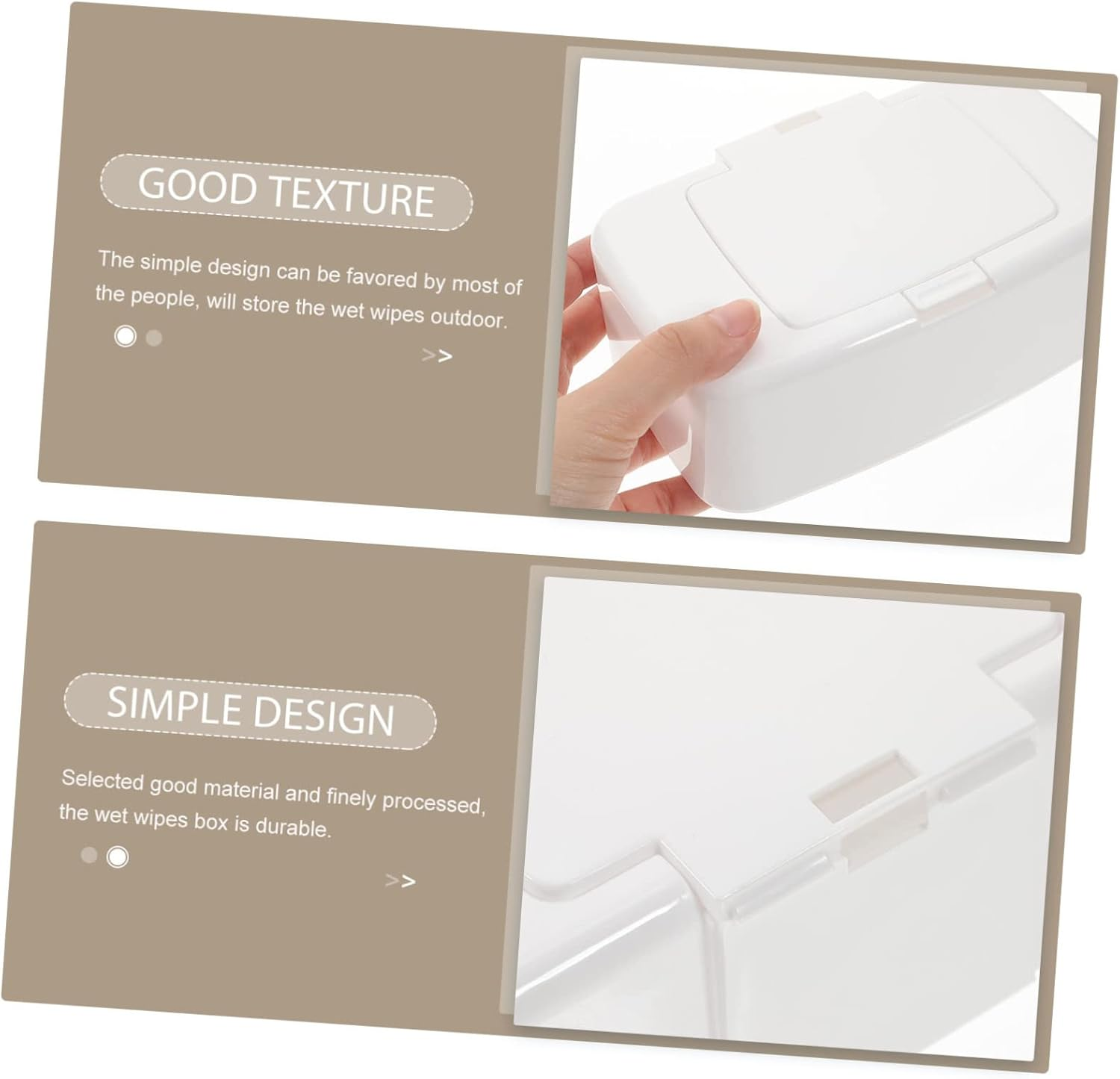 2Pcs Family-Friendly Wet Tissue Holder Refillable Wipe Dispenser Box for Home Travel image number 3