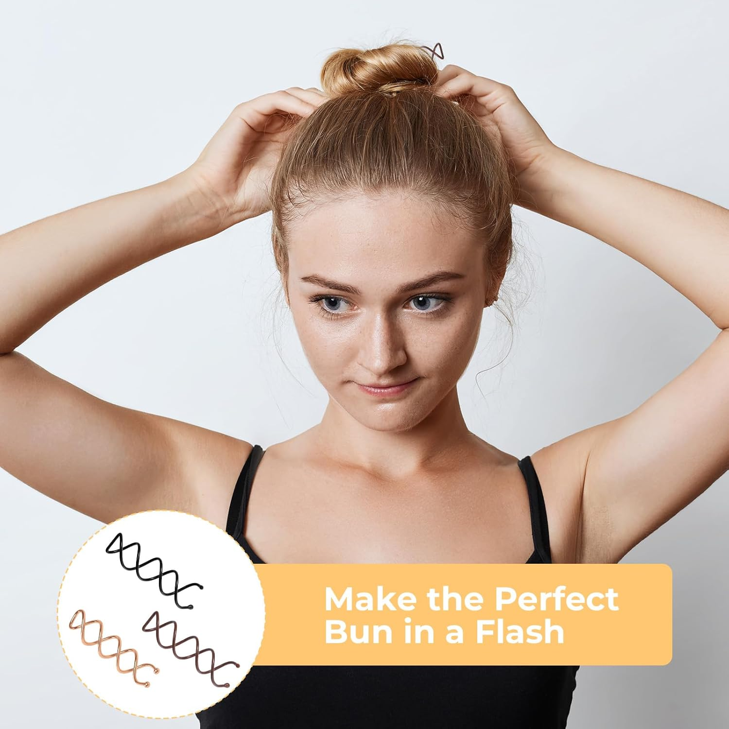 30 Pcs Spiral Hair Pins, 3 Colors Spiral Bobby Pins, Alloy Spin Pin, Non-Scratch round Clip & Bun Twist for Girls Women, Perfect Fashion Small Bun Bobbypins, Easy & Fast Use(2.36 Inches)