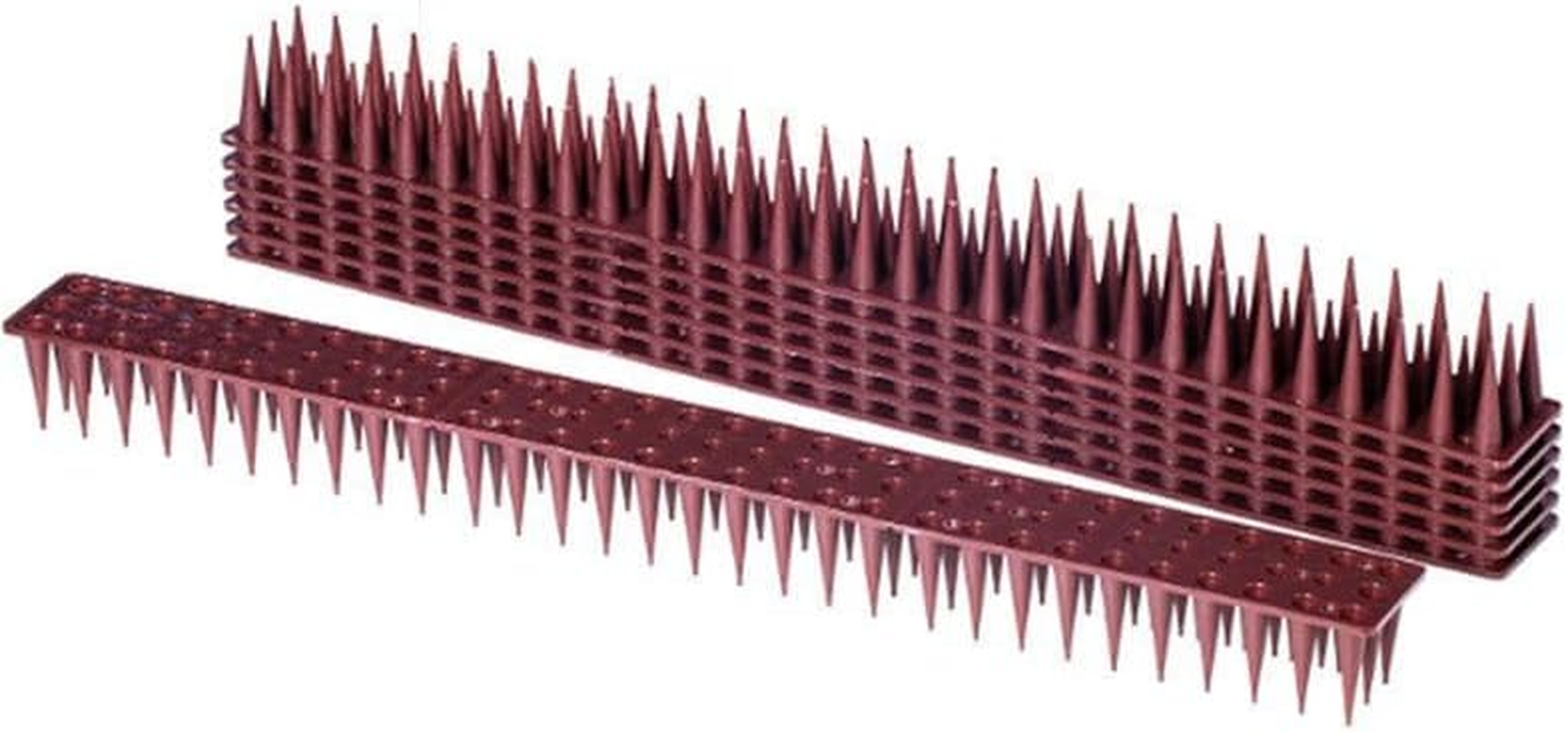 12 Pcs Outdoor Bird and Cat Deterrent Spikes for Fences and Roofs,Long Lasting Plastic Bird Spikes for Effective Bird Control and Squirrel Deterrence,Protecting Buildings,47Cm/17In,Brown