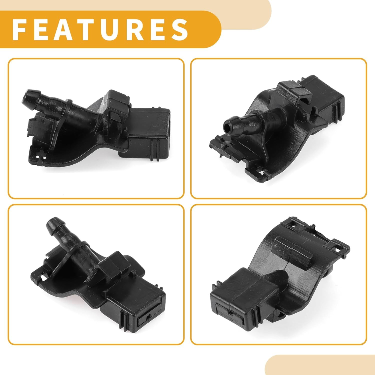 X AUTOHAUX Windshield Washer Nozzle No.8538130170 Car Front Windshield Spray Nozzles Wiper Spray Washer Jet for Toyota RAV4 2006-2011 Black image number 2