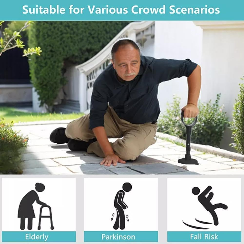 Mobility Aids Tool Adjustable Standing Assist Devices,Help Seniors Get up from Floor/Ground,Adjustable Standing Assist Supports Equipment,Elderly Lift Assist Devices for Old People (Black) - Yellow image number 4