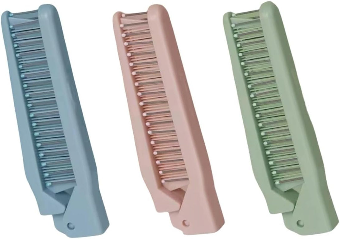 Wide Tooth Comb with Thickened Handle for Long, Curly, Wet Hair - Smooth without Tangles - 2-Piece Pink and Green