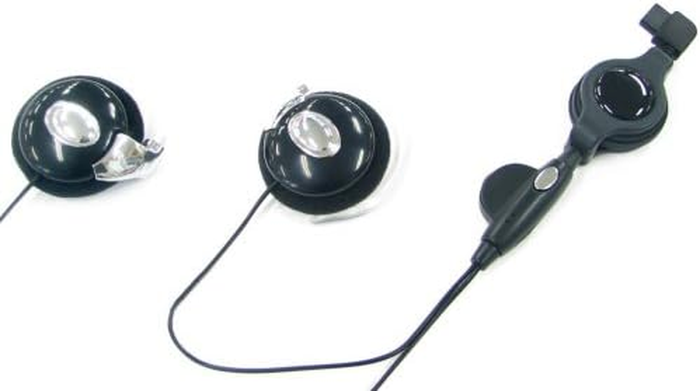 Yazawa MEP301BK Flat Binaural Winding Ear Fix Headphones, Black