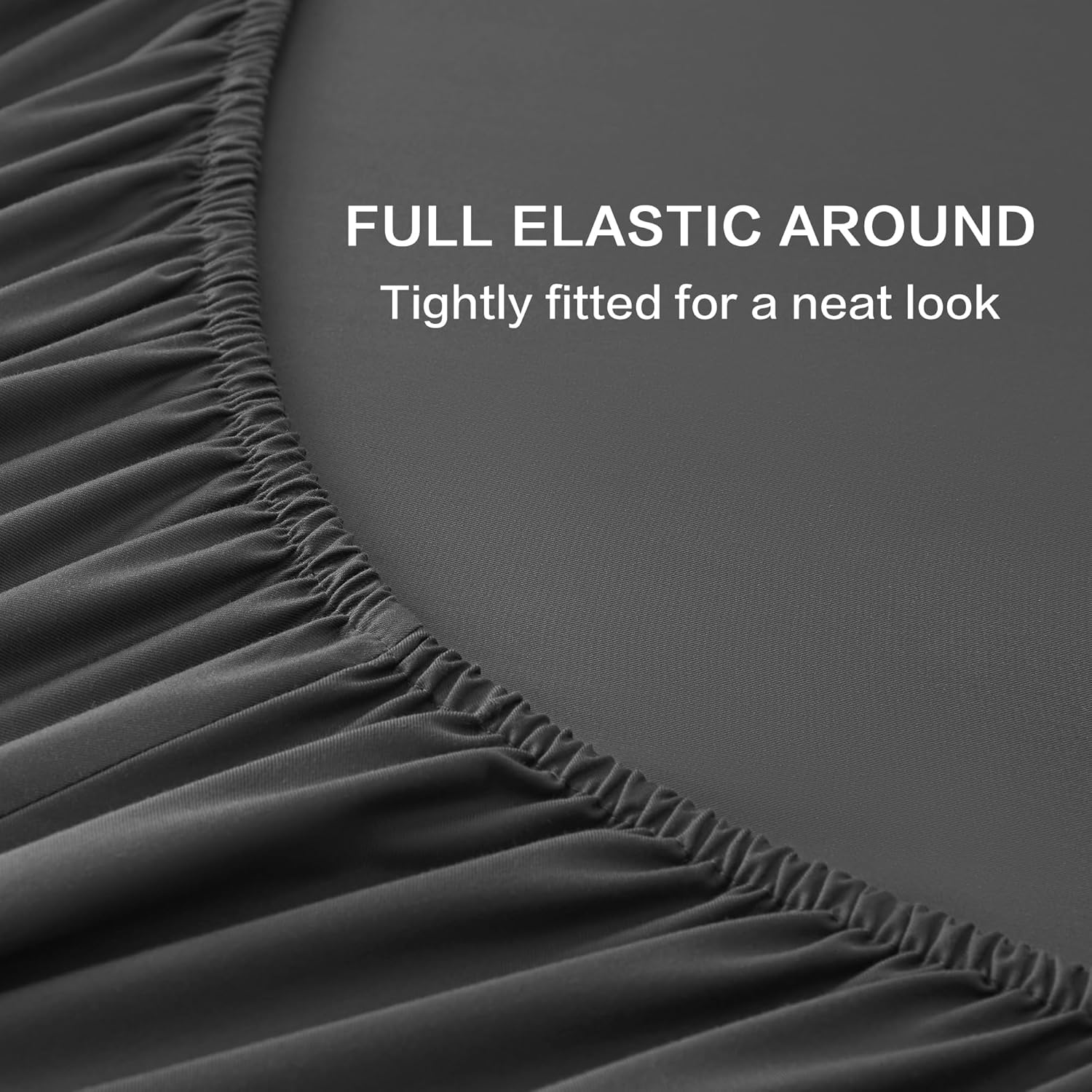 Andency Dark Grey King Size Sheets Set, 100% Viscose Derived from Bamboo, Cooling King Sheets, Deep Pocket up to 16", Silky Soft Bed Sheets, Hotel Luxury Breathable Bedding Sheets & Pillowcases&hellip;