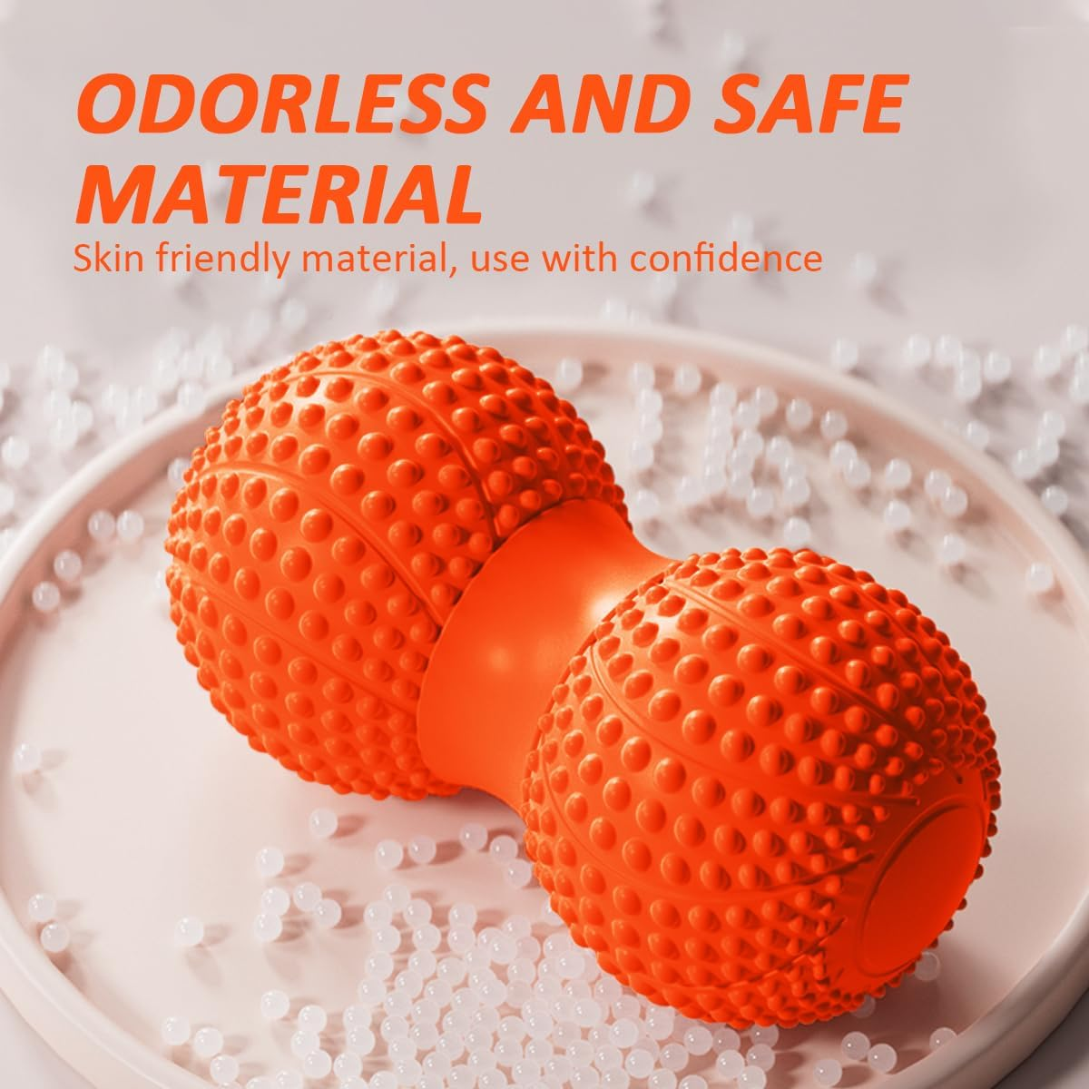 Peanut Massage Ball, Peanut Double Lacrosse Massage Roller Ball for Back Neck Shoulder Spine Legs HIPS, Deep Tissue Peanut Roller Ball Trigger Point Muscle Massage Ball (Orange)