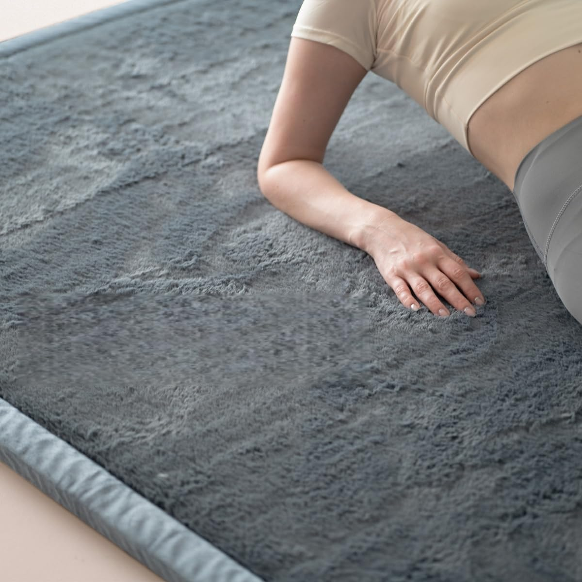 TEXSTEAD Area Rugs for Living Room 100X150Cm Floor Carpet Machine Washable, Non-Slip Velvet Carpet Rug for Indoor Bedroom Lounge Room Dark Gray image number 3