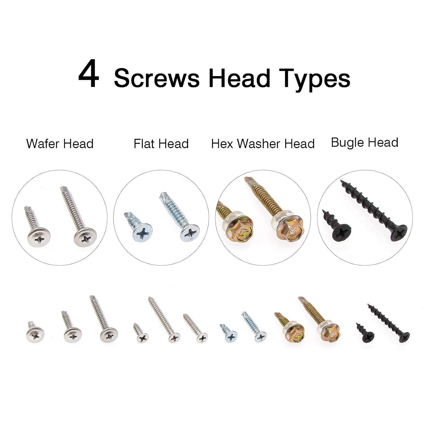 Zmbroll Self Drilling & Self Tapping Screws Assortment Kit Set for Drywall Screws, Sheet Metal and Wood Screws
