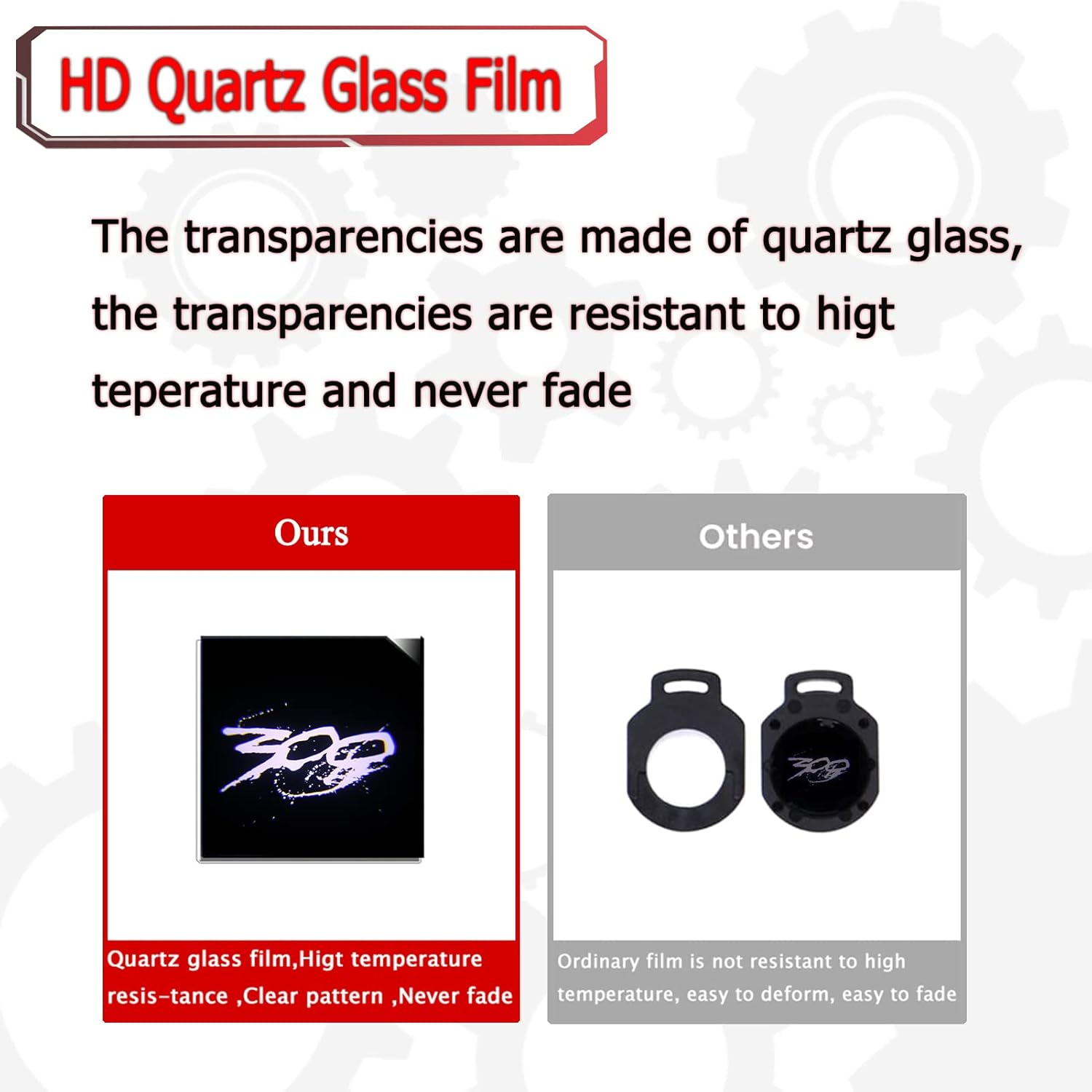 Never Fade Car LED Door Logo Compatible with 300 300C 300S 2005-2022 Projector Ghost Shadow Light, for 300 Accessories Door Light Logo LED Laser Car Courtesy Step Light HD (All White) image number 4