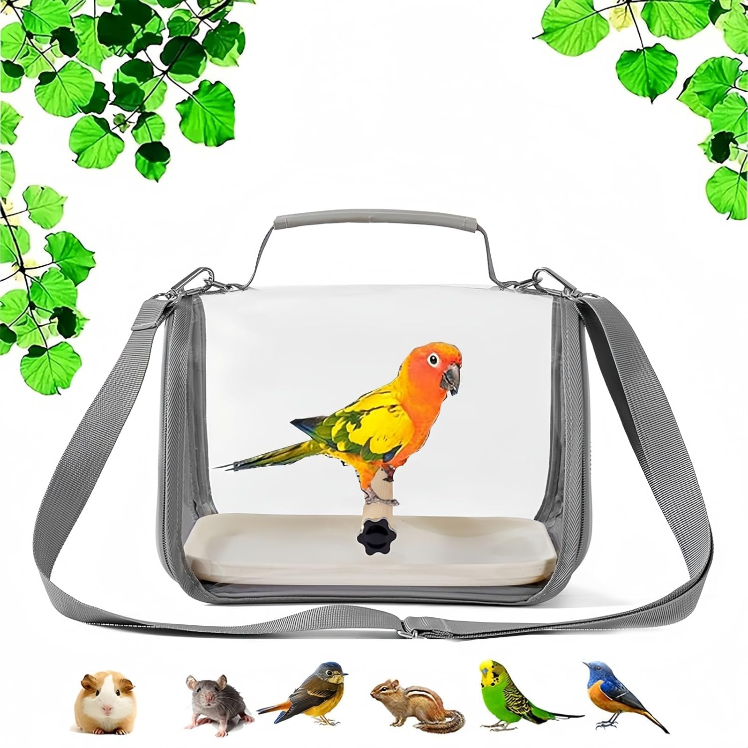 LMSNE Portable Small Bird Travel Cage Carrier, a Convenient Go Out Solution for Various Birds and Lizard image number 1