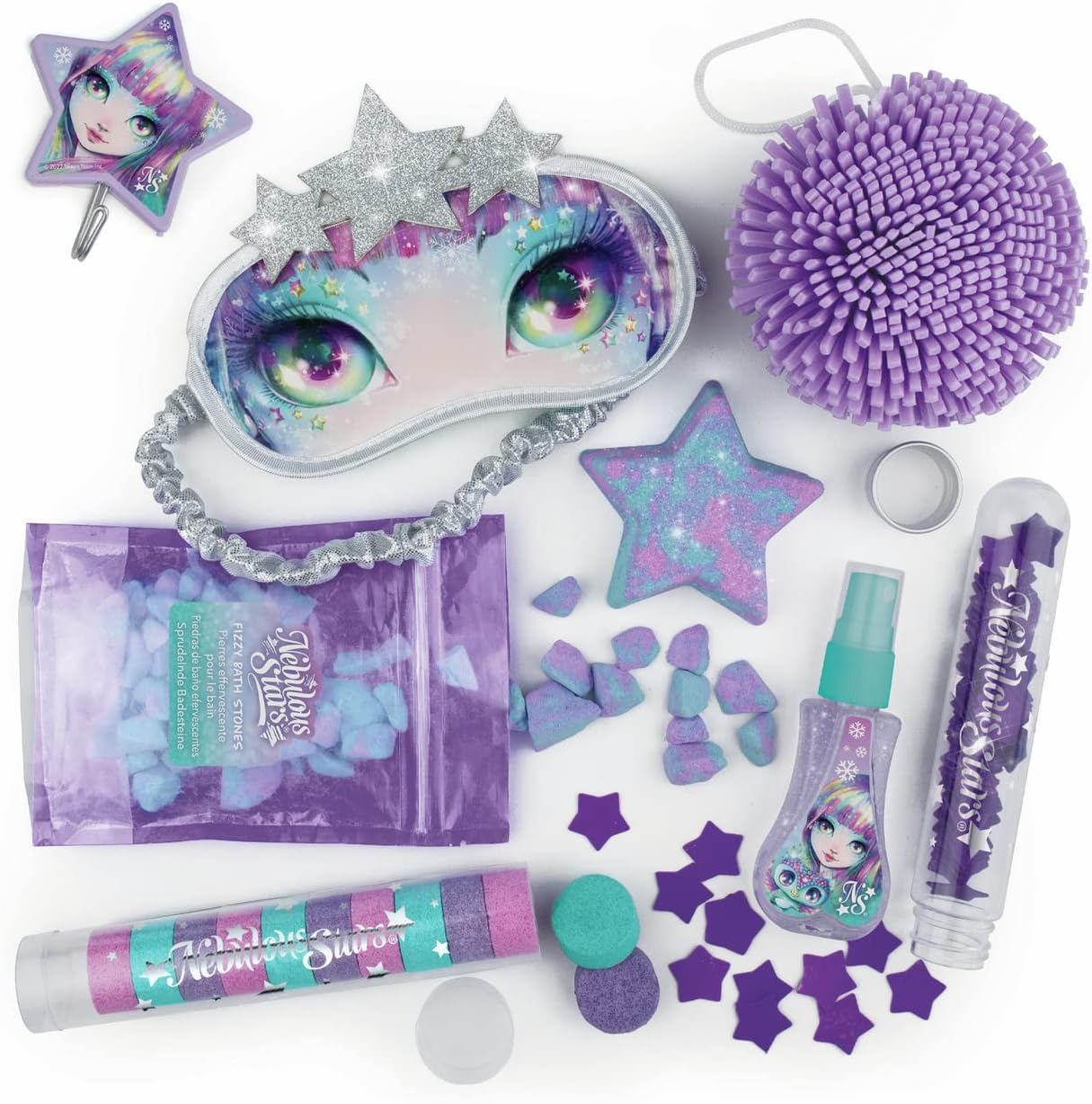 Nebulous Stars Isadora Bath & Spa Set - Relaxing Spa Experience for Kids 8+, Includes Sleep Mask, Bath Puff, Confetti, Scented Body Shimmer & More image number 1