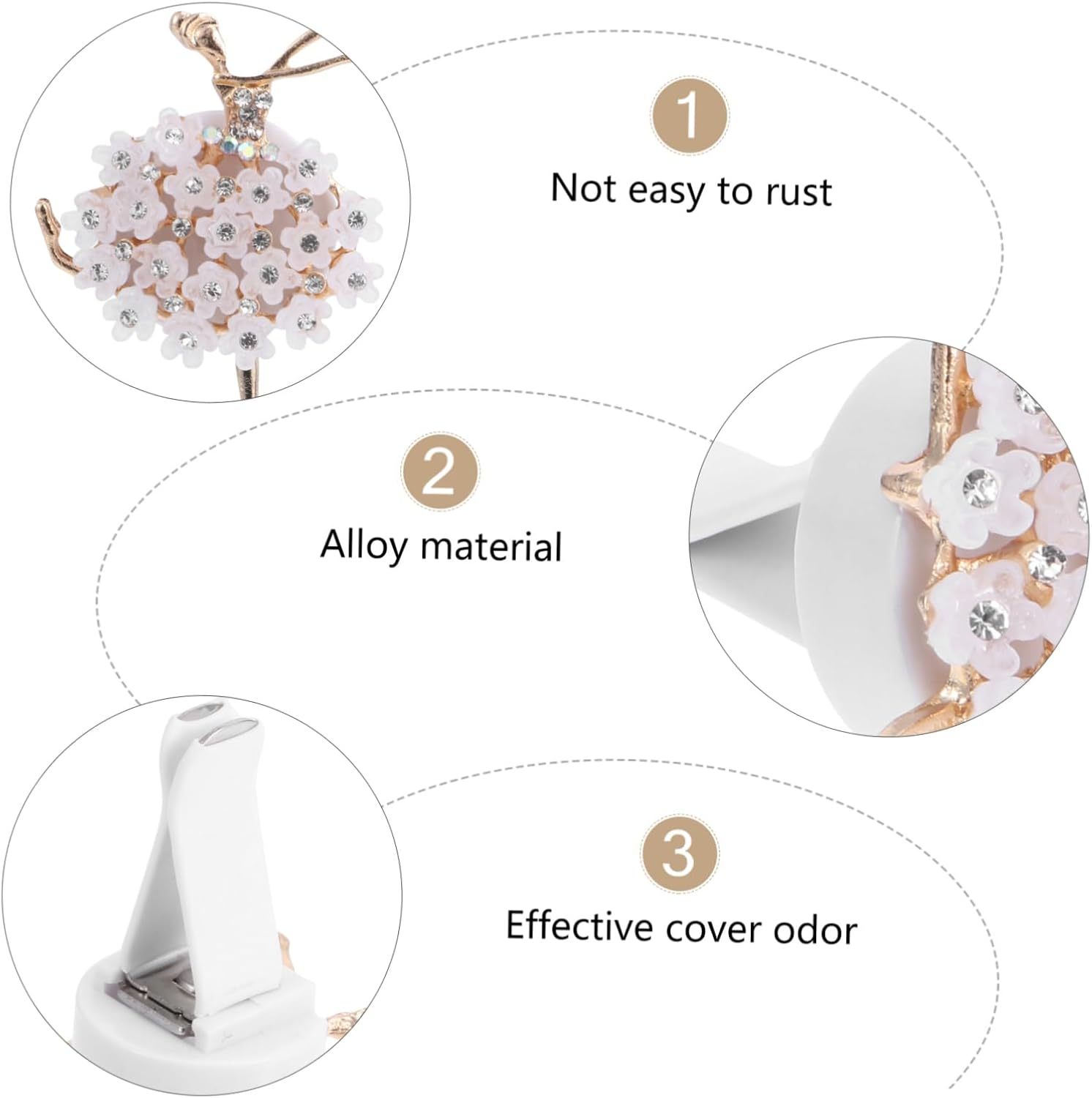 Totority Ballerina Girl Car Air Freshener Clip Creative White Car Aromatherapy Diffuser for Women Stylish Vent Freshener