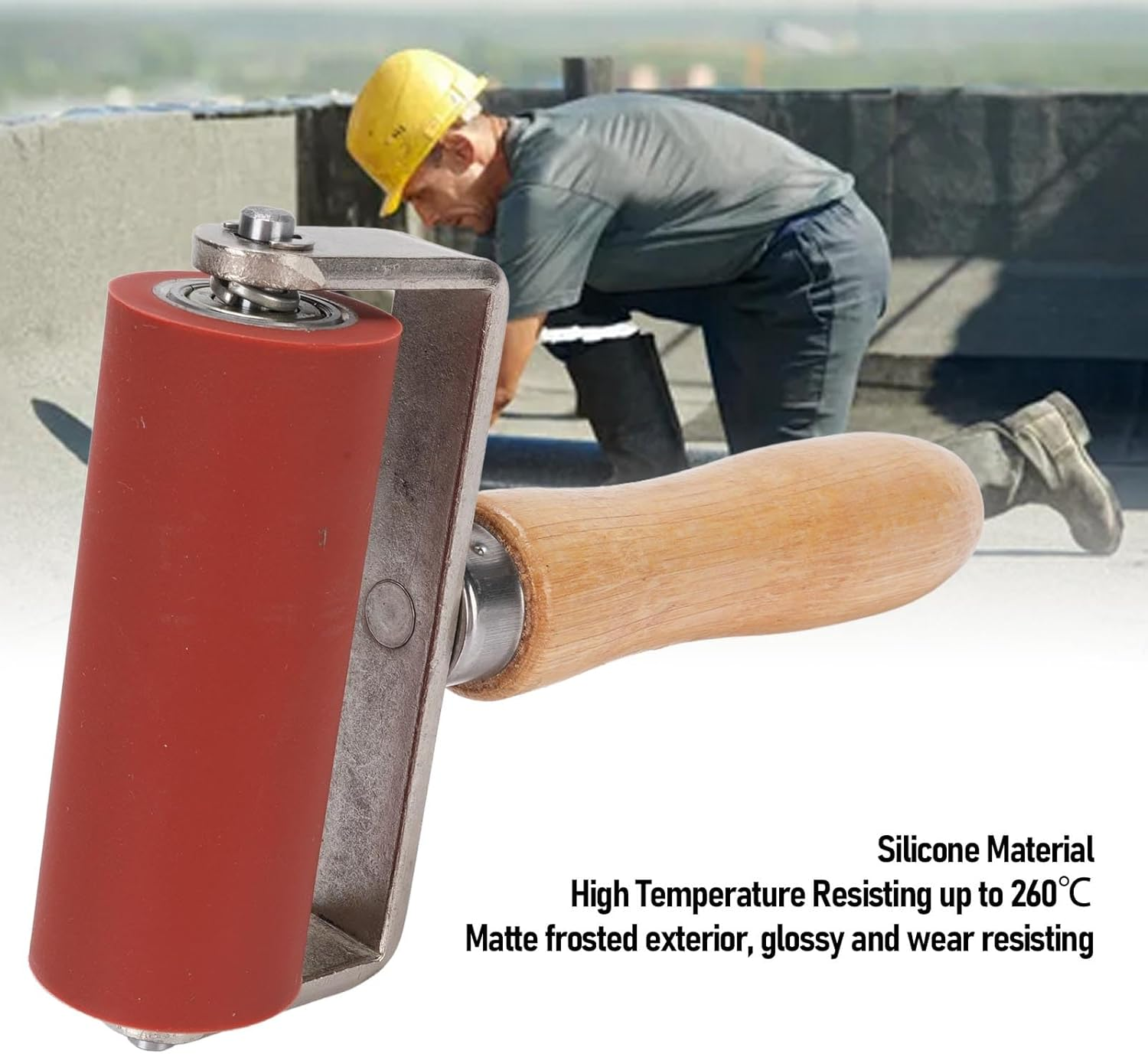 Dpofirs Silicone Seam Roller, Welding Seam Roller with Double Bearing Detachable, 260℃ High Temperature Resisting, Suitable for PVC Tarpaulin Membrane image number 6